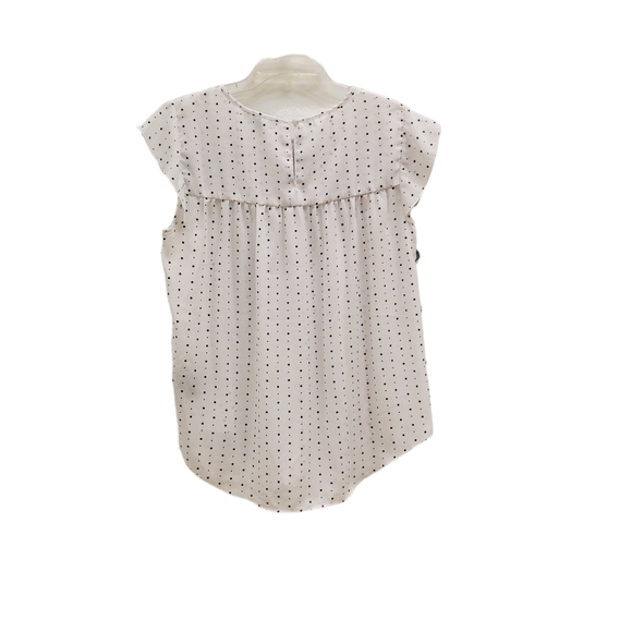 Zac & Rachel Polka Dot Top Blouse Flutter Sleeves Women’s L - Picture 2 of 7